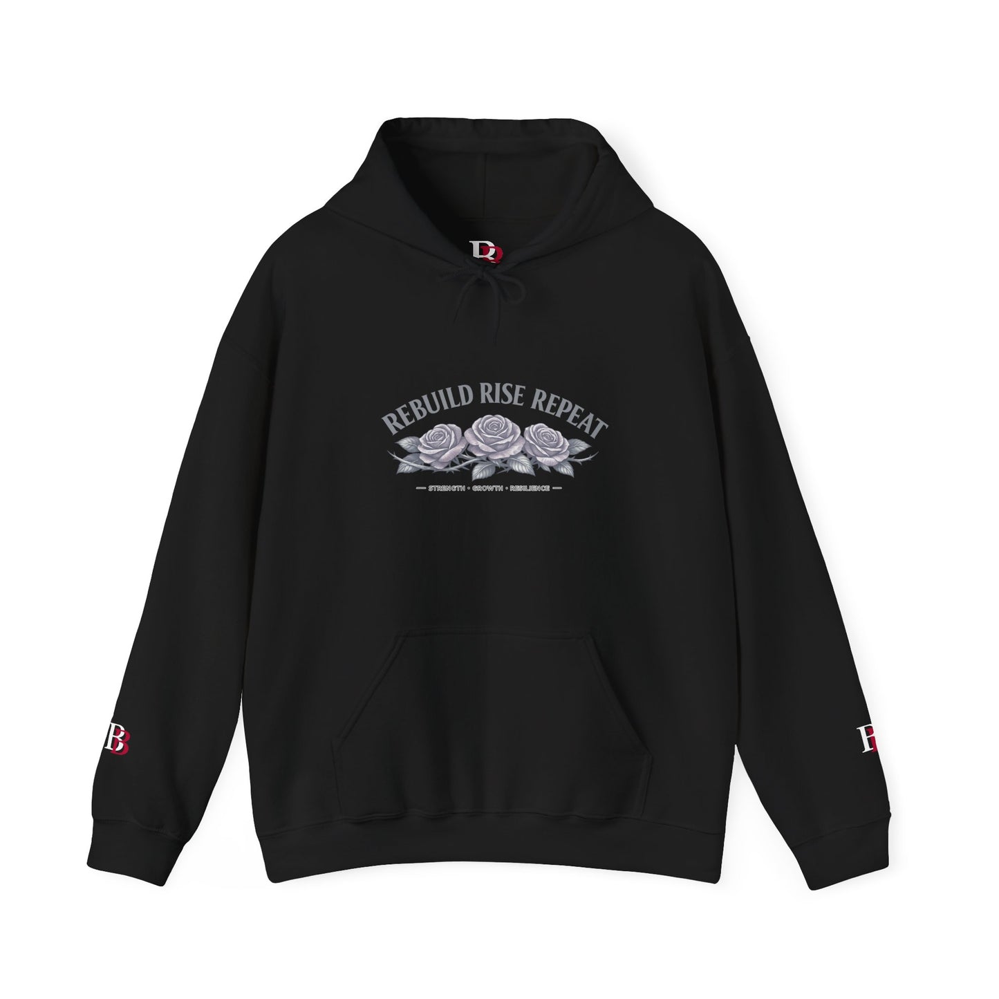 Rebuild Rise Repeat dark feminine hoodie for women who rise over and over without apology — Badass Bitches®