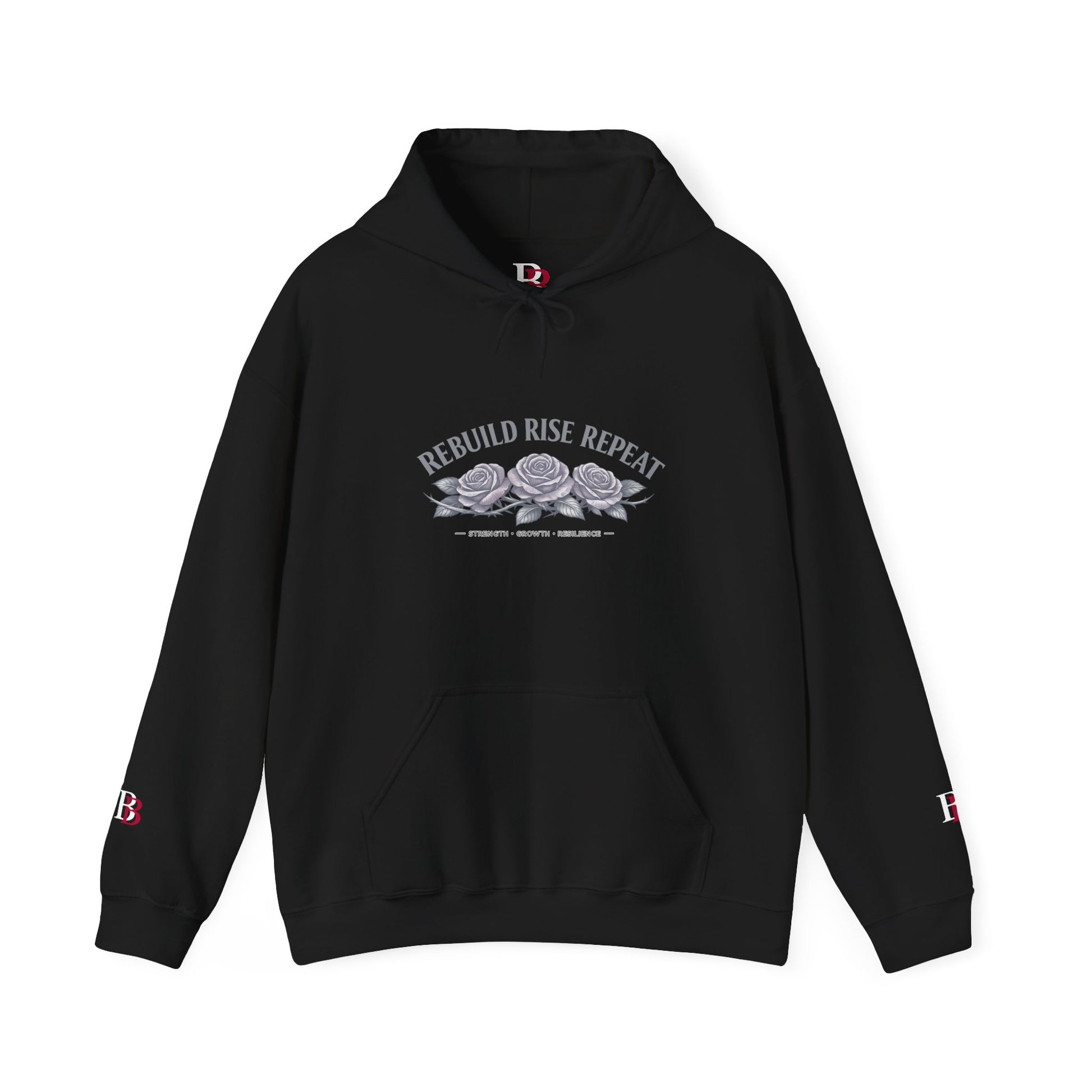 Rebuild Rise Repeat dark feminine hoodie for women who rise over and over without apology — Badass Bitches®