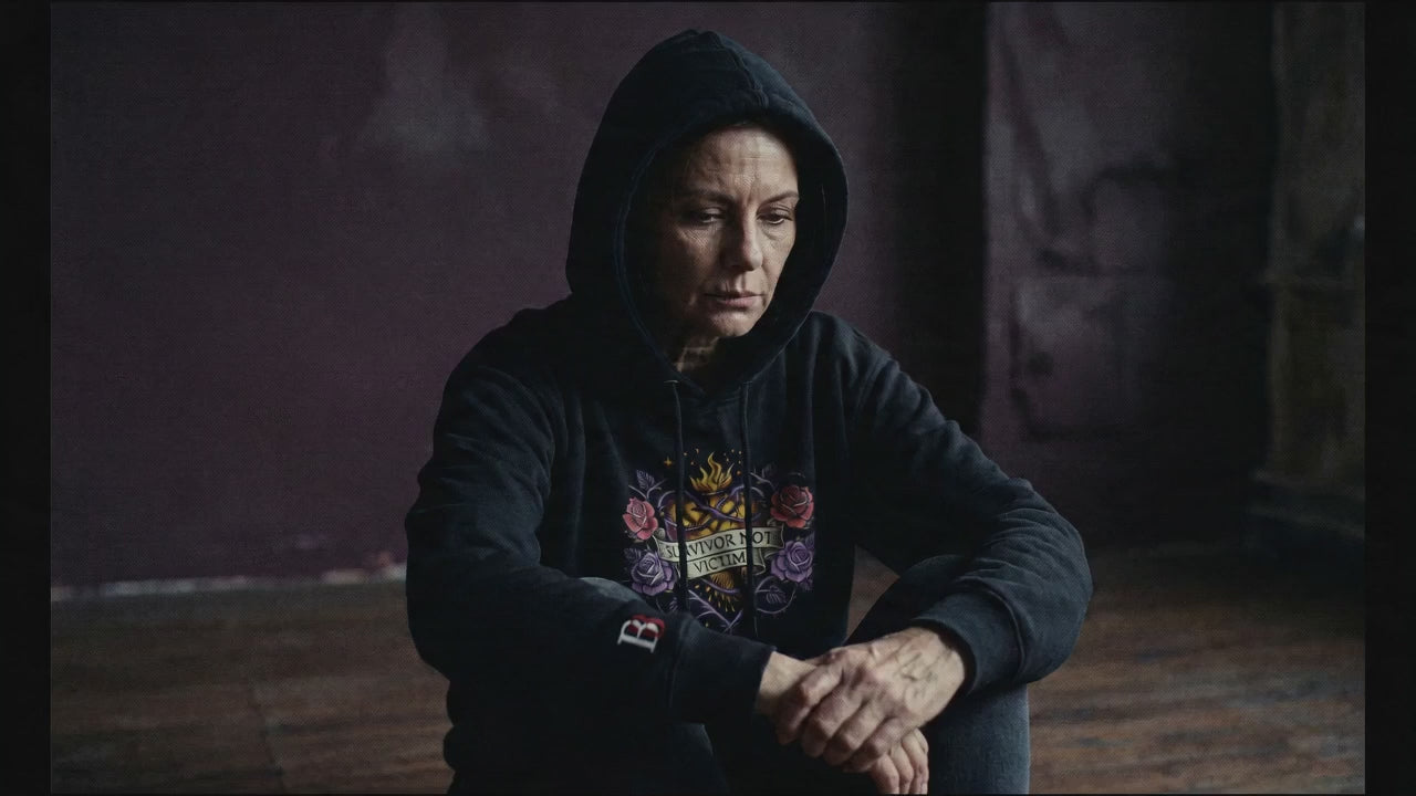 Load video: Badass Bitches®  Empowerment Hoodies &amp; Survivor Streetwear for Women
